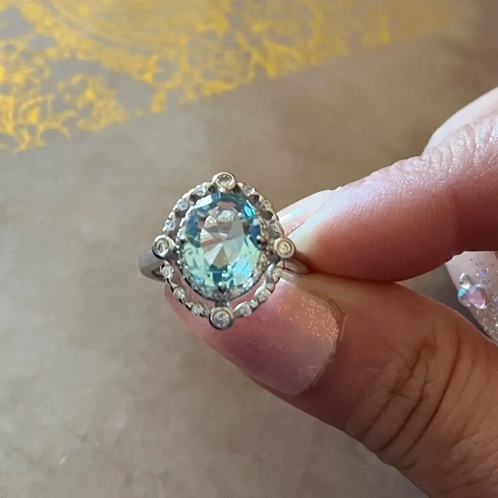 The Marina Statement Ring in Topaz and 925 sz 8